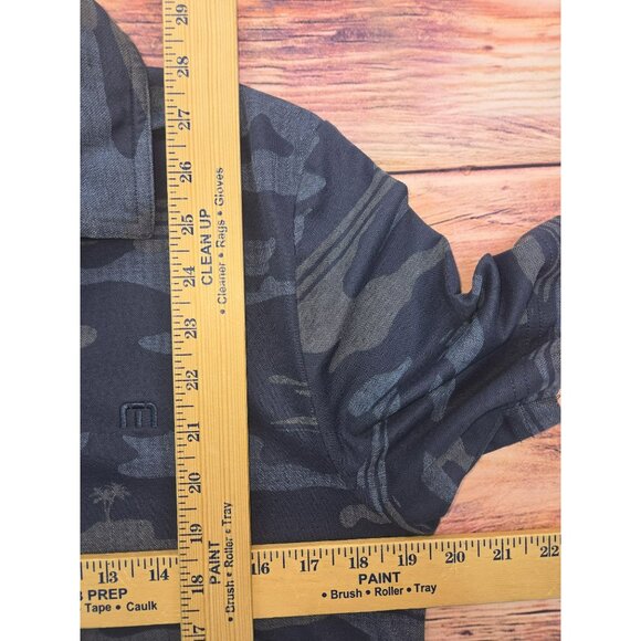 Travis Mathew Mens Navy Blue Camo Print Polo Shirt Medium - Picture 7 of 7